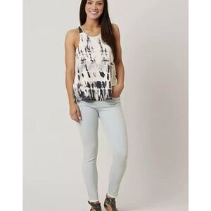 Billabong All Tied Up Tie Dye Tank Top Black And White Size S Beach Vacation EUC